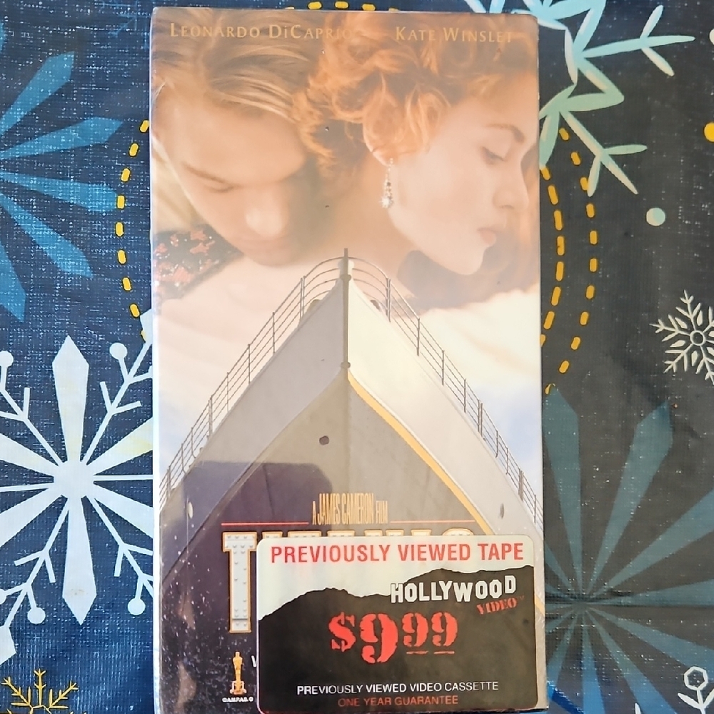 Titanic VHS Tape with Blue and Black Cover